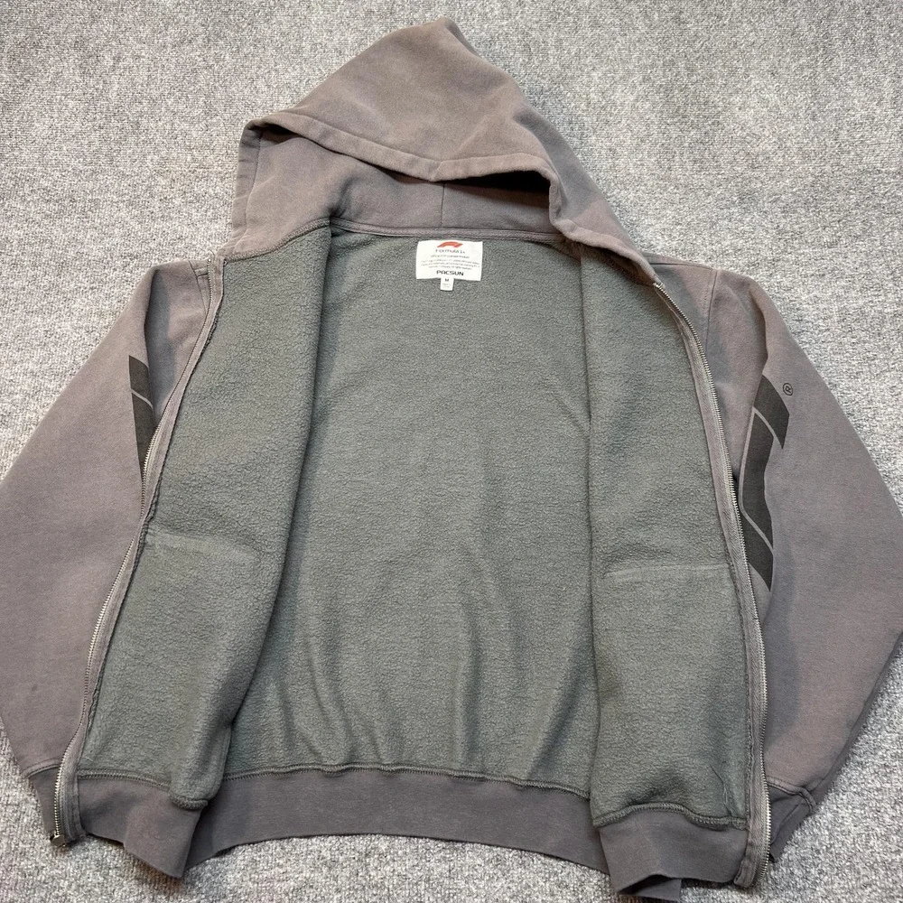 Formula 1 Hoodie Mens Medium Gray Racing Sweatshirt Full Zip Pacsun F1